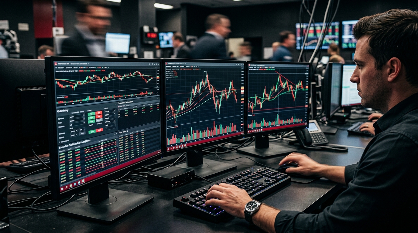Futures trading illustration — online brokerage firms